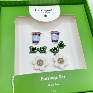 Kate Spade for Target Coffee Sunglasses Daisy Earrings Set